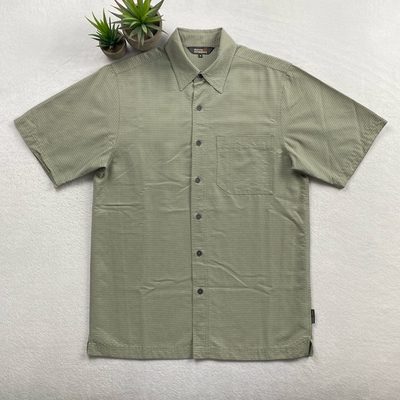 Royal Robbins Desert Pucker Dry Checkered Short Sleeve Button Up Shirt (Green) - Picture 1 of 16